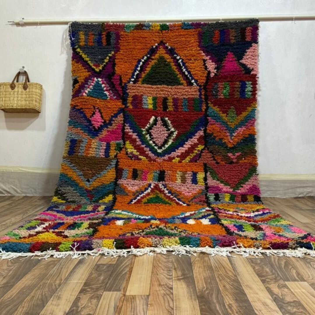 Moroccan Wool Rug – Abstract Amazigh Handmade Carpet – Custom Colorful ...