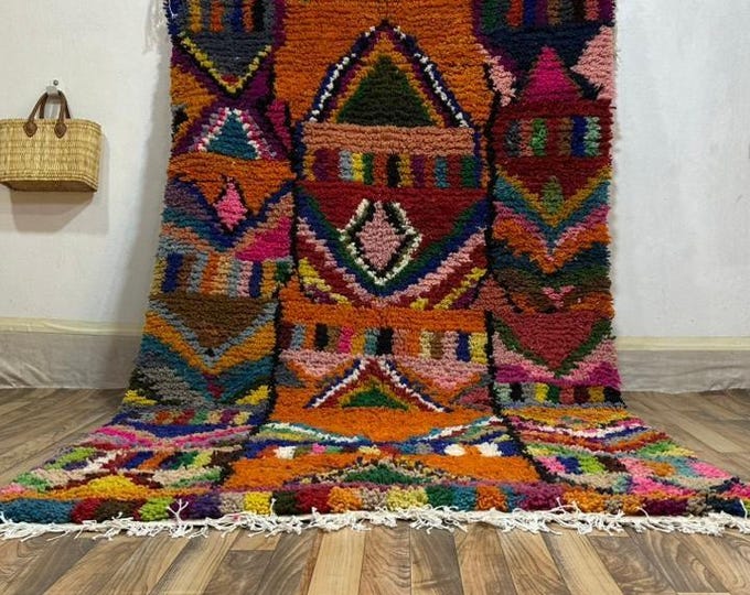 Moroccan Wool Rug – Abstract Amazigh Handmade Carpet – Custom Colorful Berber Design – Artisan Home Decor