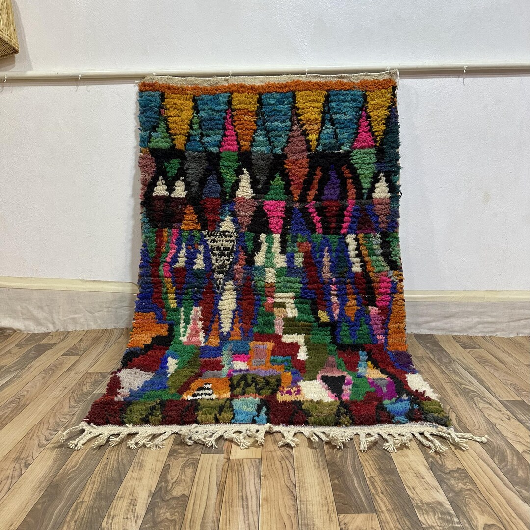 Custom Maximalist Moroccan Rug, Colorful Abstract Art, Handwoven Wool ...