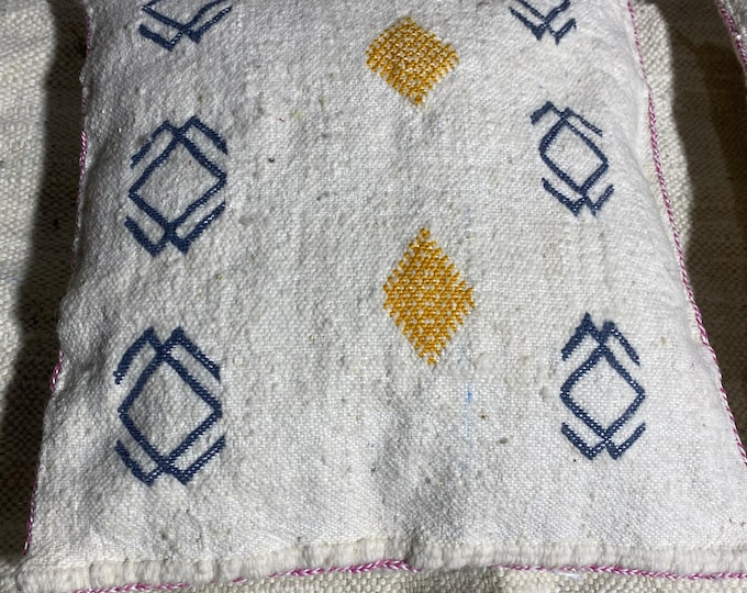 Moroccan Wool Berber Floor Pillow Cover - 46cm Square - Amazigh Symbol Design