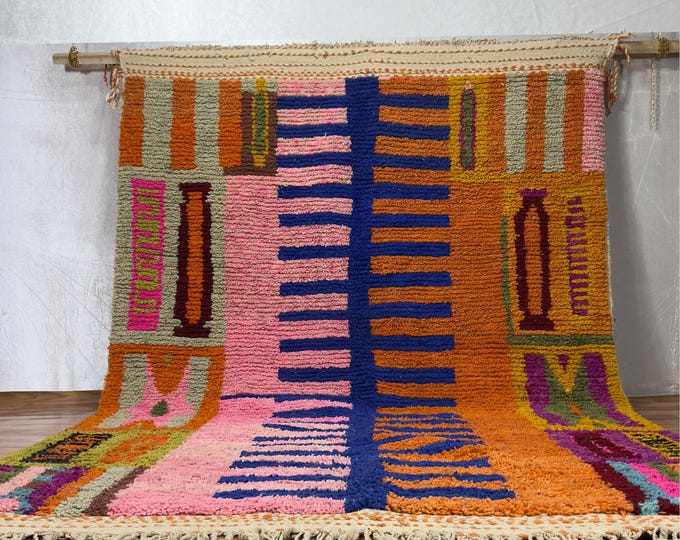 Unique Handwoven Berber Rug: Add a Pop of Bohemian Charm to your Rooms