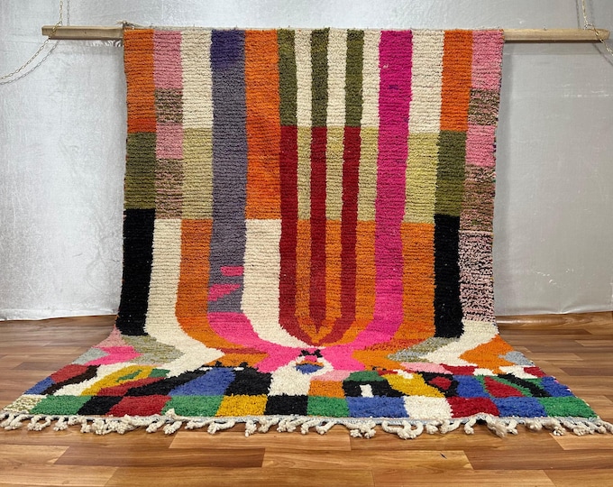 Sunburst Berber Rug – Moroccan Wool Carpet | Handwoven Statement Art | Custom Sizes.