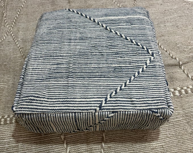 Moroccan Wool Pouf: Handmade Berber Floor Cushion | Square Ottoman
