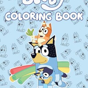 Malvorlagen für Kinder | Bluey Familie Printable | Lustige Aktivität für Kleinkinder und Kinder