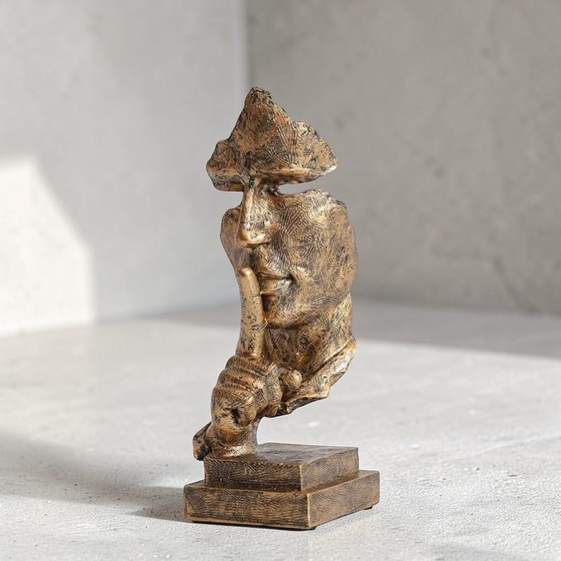 Rustic Abstract Face Sculpture – Listening Figure Home and Garden Decor ...