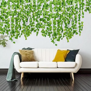 Ghirlanda di edera artificiale sospesa: ghirlanda di foglie verdi di seta - lunghezza 2 metri