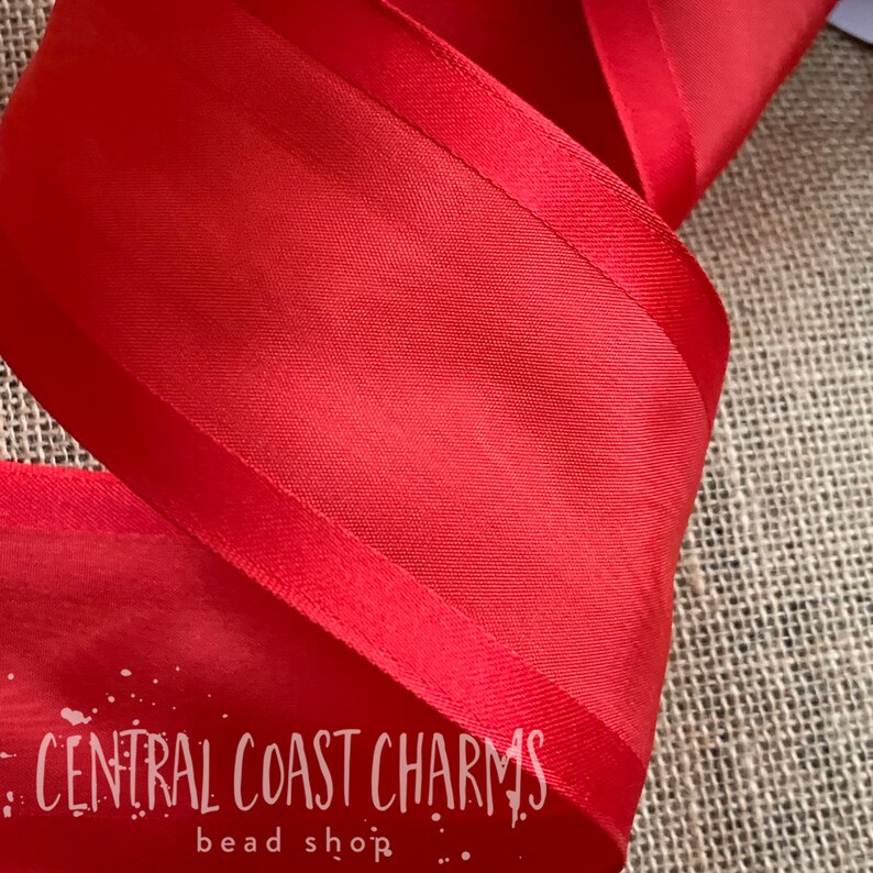 Wired Ribbon Independence Day Red Ribbon 2.5 Wide X 10 Yards Love Ribbon Gift Wrap Ribbon Wreath Ribbon Central Coast Charms