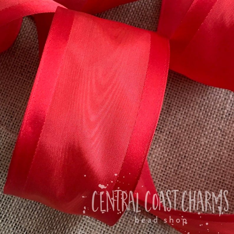 Wired Ribbon Independence Day Red Ribbon 2.5 Wide X 10 Yards Love Ribbon Gift Wrap Ribbon Wreath Ribbon Central Coast Charms