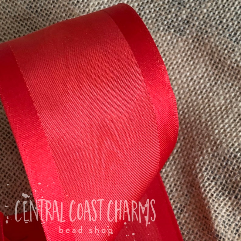 Wired Ribbon Independence Day Red Ribbon 2.5 Wide X 10 Yards Love Ribbon Gift Wrap Ribbon Wreath Ribbon Central Coast Charms
