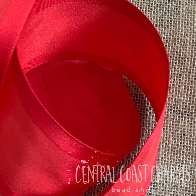 Wired Ribbon Independence Day Red Ribbon 2.5 Wide X 10 Yards Love Ribbon Gift Wrap Ribbon Wreath Ribbon Central Coast Charms