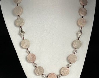 Tan Sandstone Necklace and Earrings set