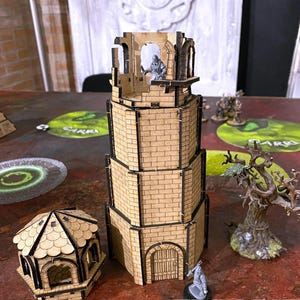 Kanoria Watchtower Miniature, Laser-Cut MDF (4 Levels, 28mm Scale)