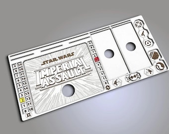 4x Tabellone giocatore di Star Wars Imperial Assault (organizzatore di carte eroe e gettoni)