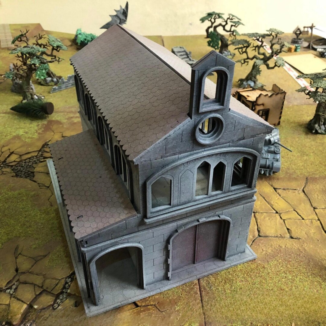 Mini Building Model Open Rood City of Kanoria Church Model: Romanesque Miniature Building - Etsy