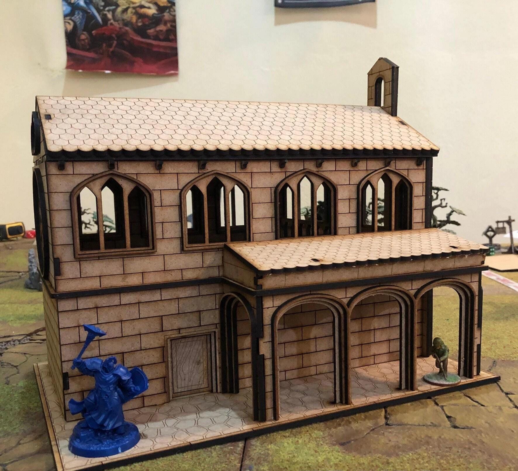 Mini Building Model Open Rood City of Kanoria Church Model: Romanesque Miniature Building - Etsy