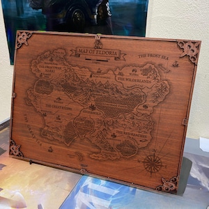 Fantasy or Real Map Laser Engraved on MDF with 3D Frame