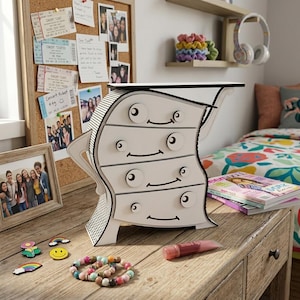 Cute Drawer Jewelry Box with Arms - Organizer for Teens