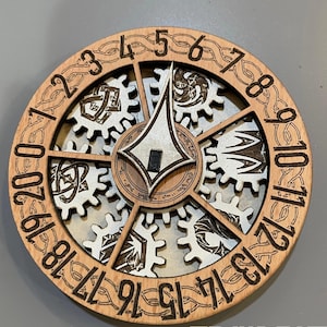 Mechanical Life Counter, Wooden Gear Dial (6 Wheels, Compact Size)