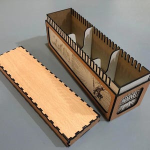 a wooden box with a Marvel-themed design, including a Marvel logo and a Marvel character.