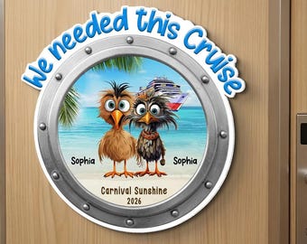 Imán acrílico personalizado para la puerta del camarote del crucero - Necesitábamos este crucero - Pareja divertida y original - Recuerdo de viaje en crucero