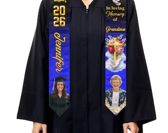 Custom Graduation Stole 2026, In Loving Memory Sash, Personalized Keepsake Gift