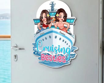 Imanes acrílicos personalizados para puertas de cruceros para chicas, cruceros para hermanas, cruceros para mejores amigas, imanes para puertas de cruceros