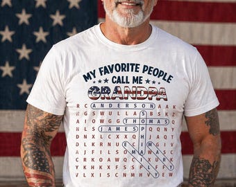 Personalized Grandpa Shirt, My Favorite People Call Me Grandpa, Custom Name Puzzle Shirt, Grandpa Gift, Father’s Day Grandpa Tee