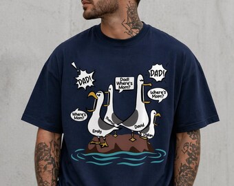 Where's Mom Funny Seagulls Custom Name - Personalized Shirt - Funny Father's Day Gift For Dad, Husband