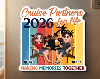 Cruise Partners 2026 Door Acrylic Magnet, Personalized Cruise Couple Magnet, Vacation Keepsake Gift, Cruise Cabin Door Sign