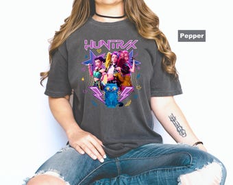 Comfort Colors Huntrix Kpop Graphic Tee, Demon Hunter Fan Apparel