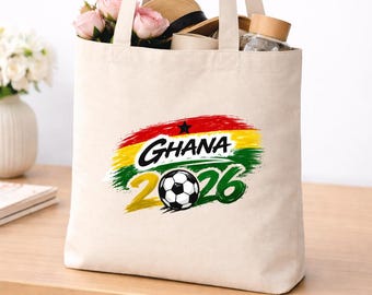 Ghana Football Tote Bag, 2026 Soccer Fan Game Day Bag