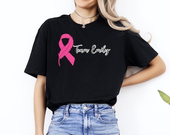 Chemise personnalisée de l'équipe de sensibilisation au cancer du sein, cadeau personnalisé, cadeau pour elle, t-shirt graphique