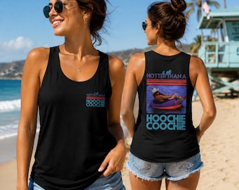 Hotter Than Hoochie Coochie Tank Top, printed t-shirt, 90s Country Music Summer Shirt