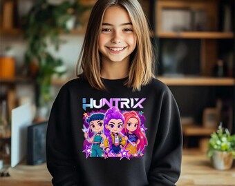 Sweat à capuche Kpop Huntrix Demon Hunters, sweat-shirt graphique pour jeunes