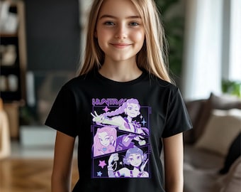 Huntrix Youth T-Shirt, Kpop Demon Hunter Fan Graphic Tee,gift for her