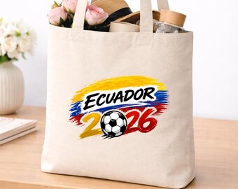 Ecuador Football Tote Bag, 2026 Soccer Fan Game Day Bag