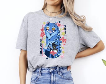 Funny Demon Hunter Tiger Graphic Tee, Kpop Movie Shirt