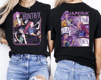 Kpop Demon Hunter Graphic Tee, Huntrix Saja Girls Shirt,gift for her
