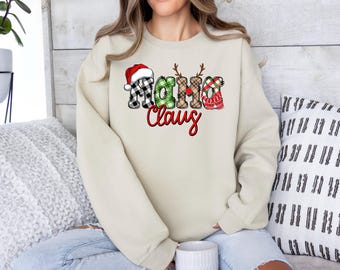 Sweat-shirt de Noël pour maman, chemise de maman à carreaux, cadeau pour enseignant
