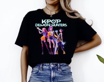 T-shirt graphique Kpop Demon Hunters, chemise Huntrix Group Shot