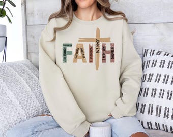 Faith Sweatshirt, Christian Bible Verse Hoodie, Religious Apparel, Unisex Cotton Polyester Blend