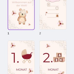 16 cartes d'étapes pour bébé de 0 à 12 mois - Télécharger pour imprimer
