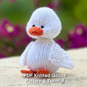 Duck Knitting Pattern PDF: Knitted Animal Toy Tutorial (8cm, English Only)