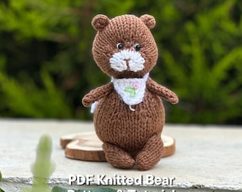 Tiny Teddy Knitting Pattern: Knitted Bear Toy Tutorial (PDF Download)