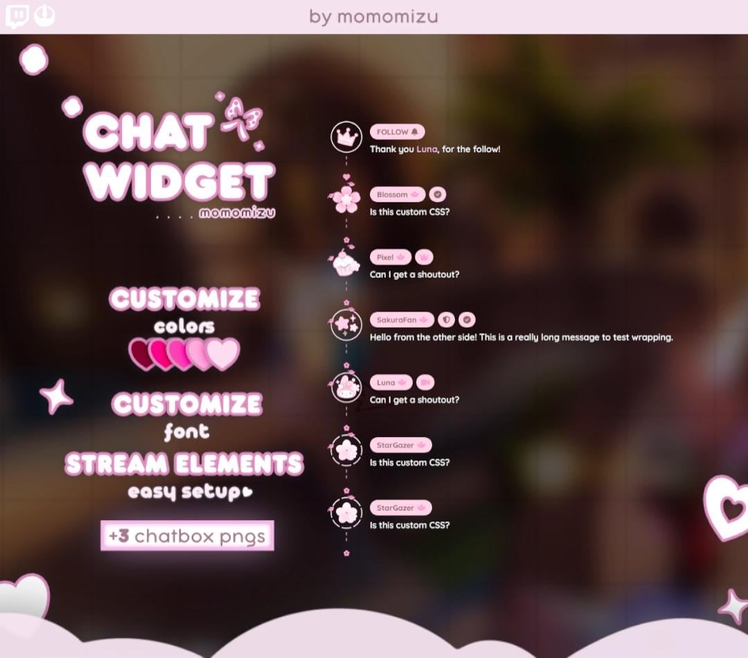 3 Free Chatboxes) Theme Chat Widget | Chat Overlay for Stream Elements ...