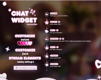 3 free chatboxes) theme chat widget | chat overlay for stream elements | soft pastel streamer
