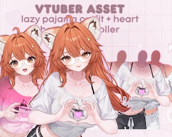 Tenue truquée paresseux - Manette + mains en forme de coeur - Atout VTuber, tons de peau personnalisables