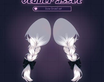 Conjunto de trenzas de lazo para VTube Studio (6 colores) - Artículos de Vtuber