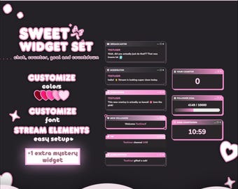 Pink Dark Mode Stream Widget Pack – Y2K Style