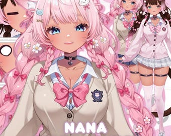 free-ish for a limited time! Nana the Gyaru Girl Vtuber! - Full Body Vtuber - Customizable Vtuber | momomizuvt